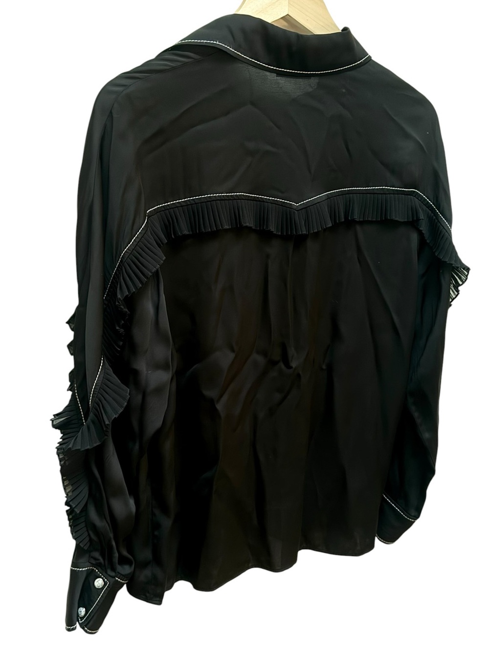 Sandro Rafi Black Ruffle Western Blouse - Picture 7 of 15